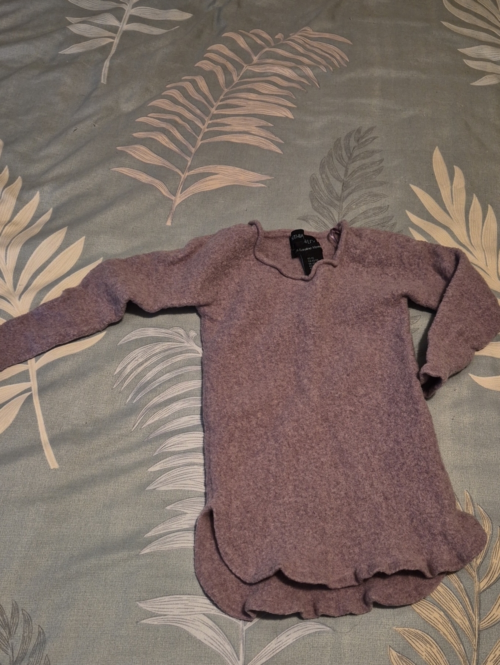 Cynthia Rowley Mauve 100% Extrafine Merino Wool Dress